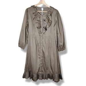 NWT Kate Quinn Button Front Dress Size S Country Western Prairie Style Midi